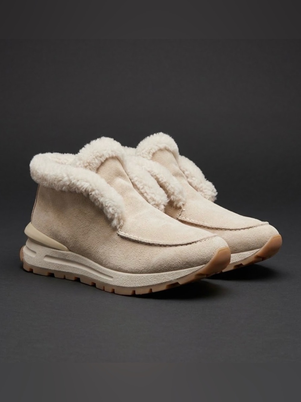275 Central Quinn Sand Suede Fur Lined Sneaker Boot EU 40